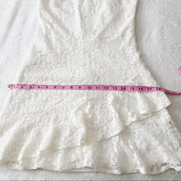 She & Sky Lace Ruffle White Tank Mini Dress - Picture 6 of 11